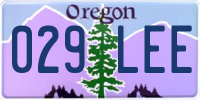 OR license plate 029LEE