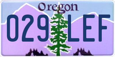 OR license plate 029LEF