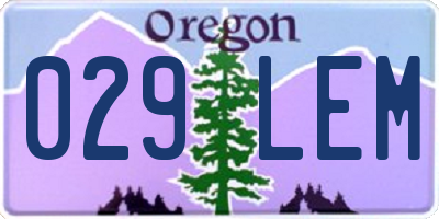 OR license plate 029LEM