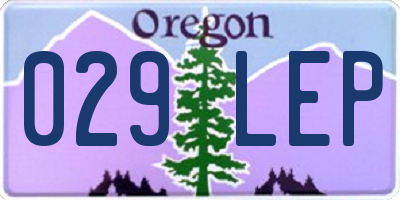 OR license plate 029LEP
