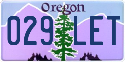 OR license plate 029LET