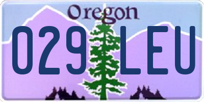 OR license plate 029LEU