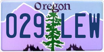 OR license plate 029LEW