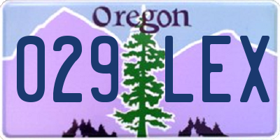 OR license plate 029LEX