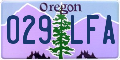 OR license plate 029LFA