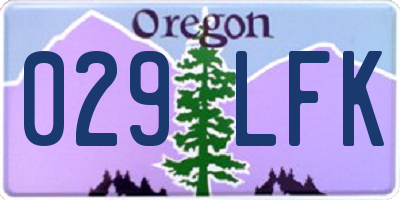 OR license plate 029LFK