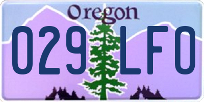 OR license plate 029LFO