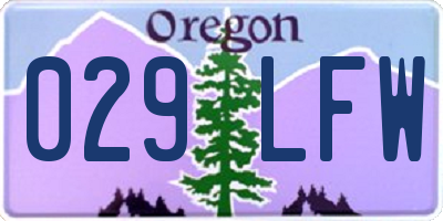 OR license plate 029LFW