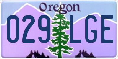 OR license plate 029LGE