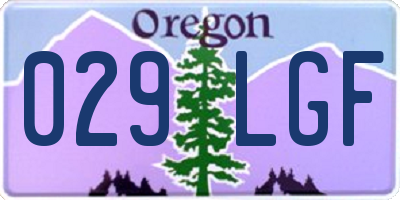 OR license plate 029LGF