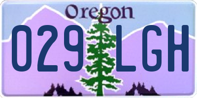 OR license plate 029LGH