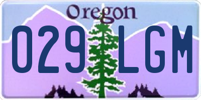 OR license plate 029LGM