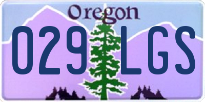 OR license plate 029LGS