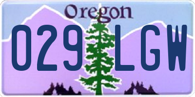OR license plate 029LGW