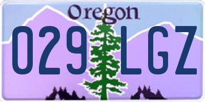 OR license plate 029LGZ