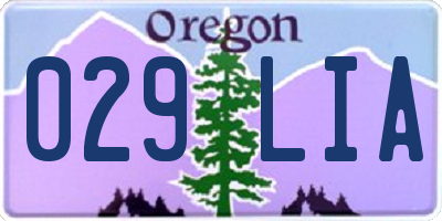 OR license plate 029LIA