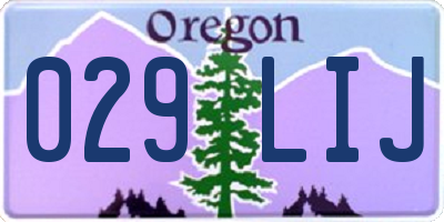 OR license plate 029LIJ