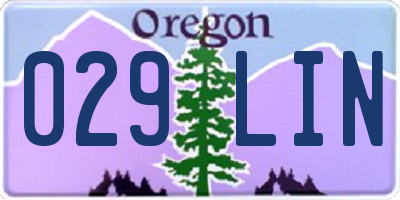 OR license plate 029LIN