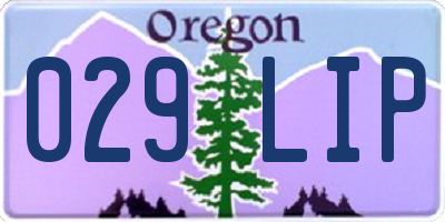 OR license plate 029LIP