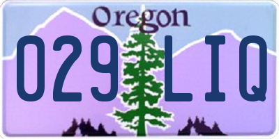 OR license plate 029LIQ