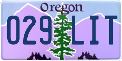 OR license plate 029LIT