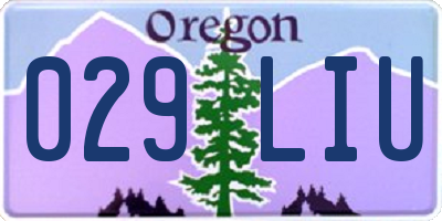 OR license plate 029LIU