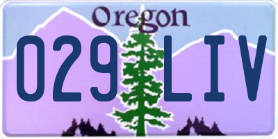 OR license plate 029LIV