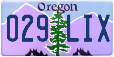 OR license plate 029LIX