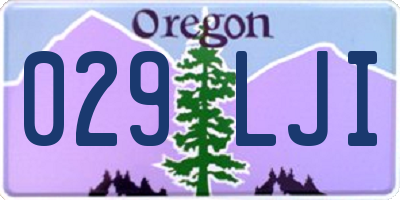 OR license plate 029LJI