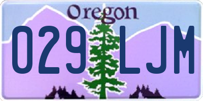 OR license plate 029LJM