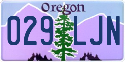 OR license plate 029LJN