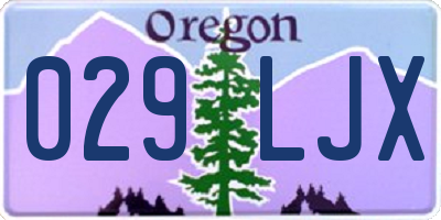 OR license plate 029LJX