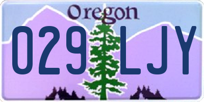 OR license plate 029LJY