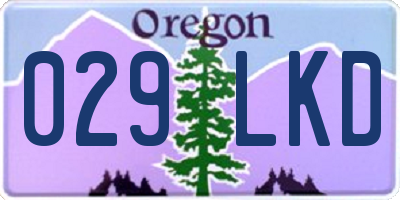 OR license plate 029LKD
