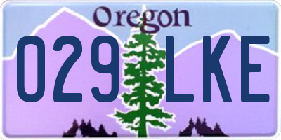 OR license plate 029LKE