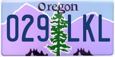 OR license plate 029LKL