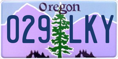 OR license plate 029LKY