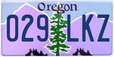OR license plate 029LKZ