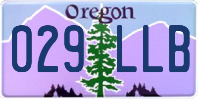 OR license plate 029LLB