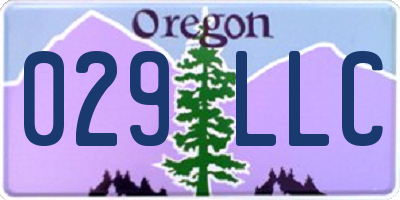 OR license plate 029LLC