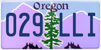 OR license plate 029LLI