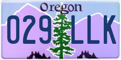 OR license plate 029LLK