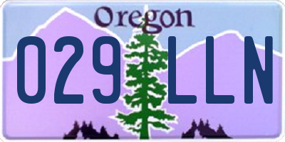 OR license plate 029LLN