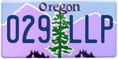 OR license plate 029LLP