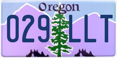 OR license plate 029LLT