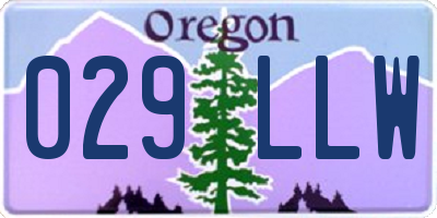 OR license plate 029LLW