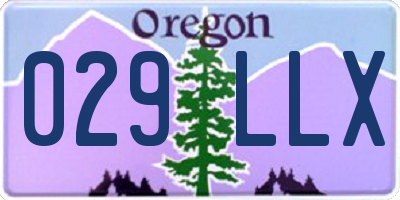 OR license plate 029LLX