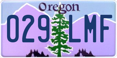 OR license plate 029LMF