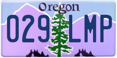 OR license plate 029LMP