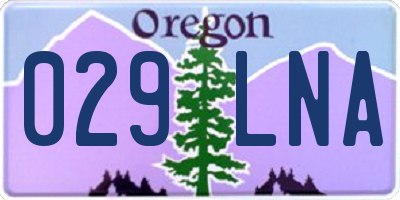 OR license plate 029LNA